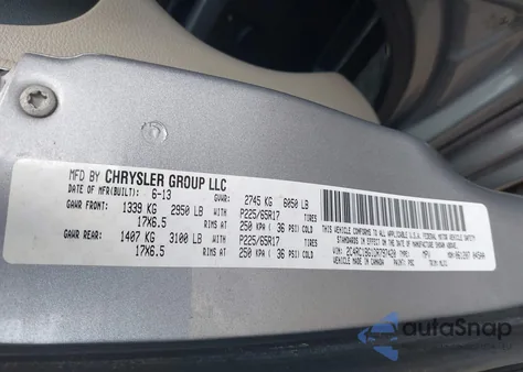 2013 Chrysler Town & Country Touring z USA, uszkodzony, nr VIN 2C4RC1BG1DR797420